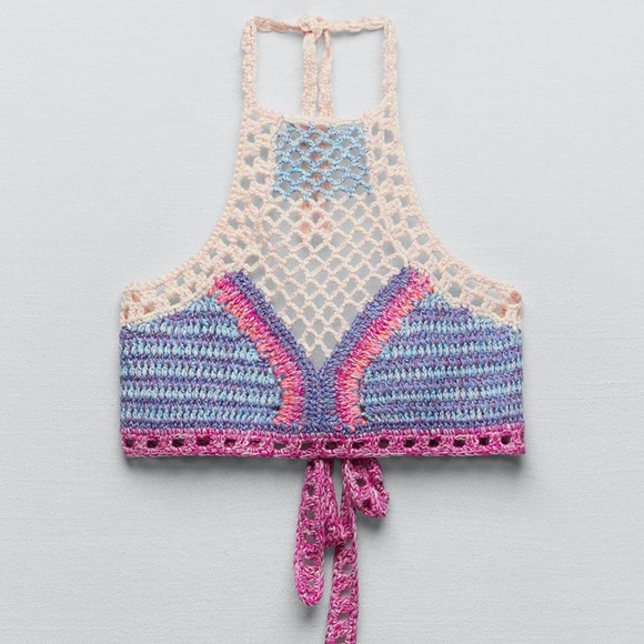 NEW! Zara Crochet Set (Halter Top and Shorts) - Picture 3 of 7